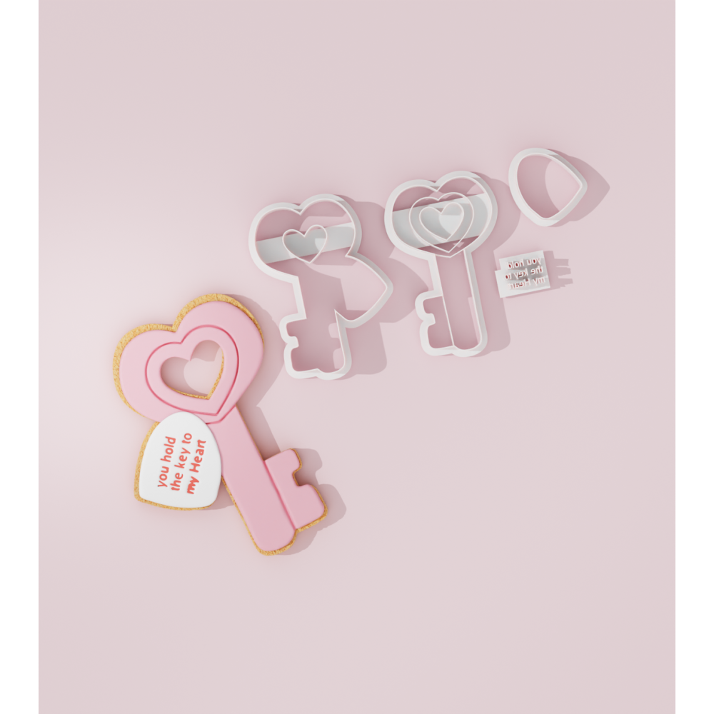 Valentine – Heart Key with Tag Cookie Cutter