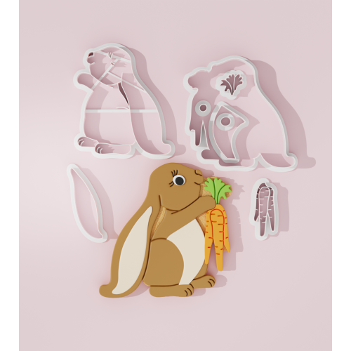 Easter – Rabbit with Carrots Cookie Cutter