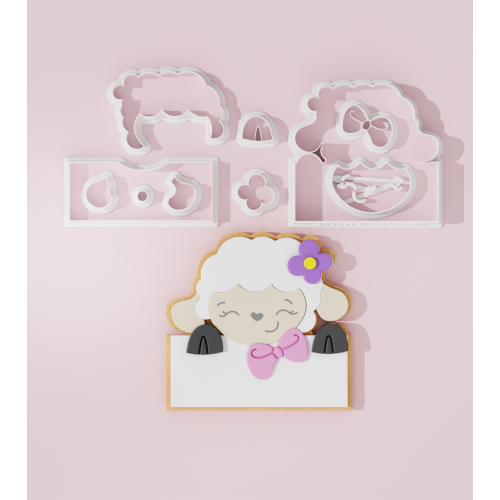 Easter – Sheep with Plaque Cookie Cutter