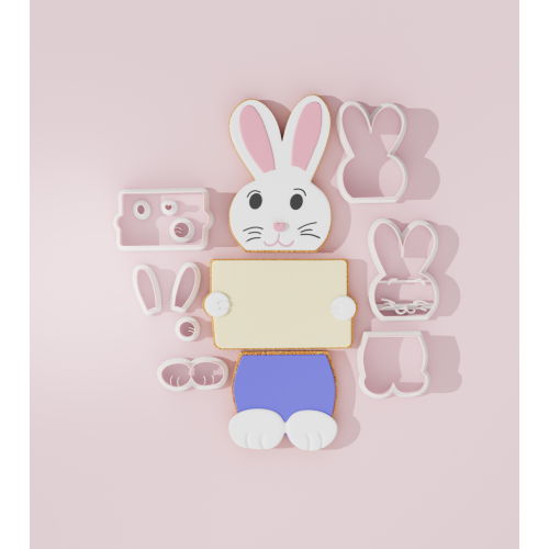 Easter Mr Bunny Platter – Build Your Own – 3 Piece Cookie Cutter