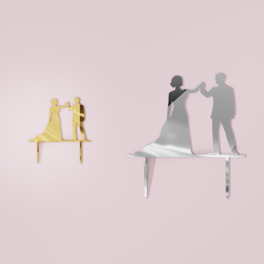 Holding Hands Wedding Couple Cake Topper