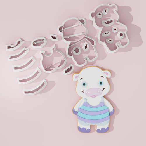 Cute Hippo Boy Cookie Cutter