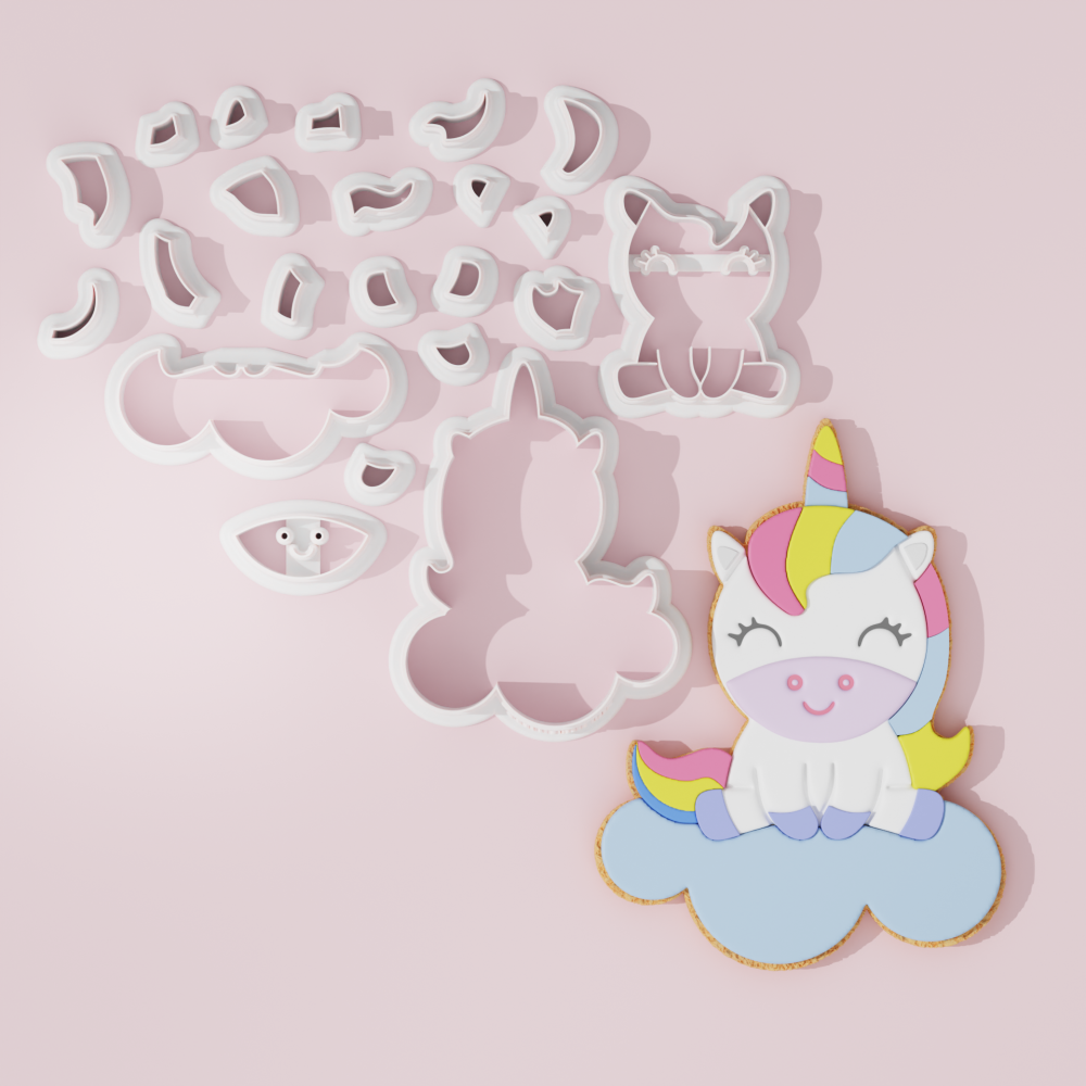 Unicorn on Cloud Cookie Cutter