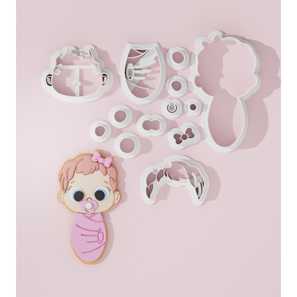 Baby Shower – Swaddling Baby Girl Cookie Cutter