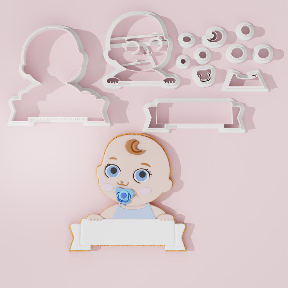 Baby Shower – Baby Boy with Banner Cookie Cutter