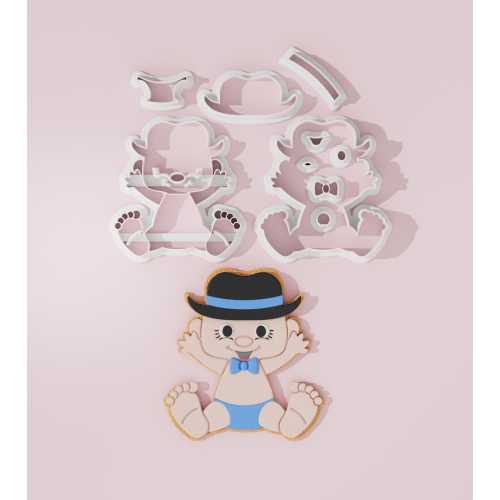 Baby Shower – Happy Baby Boy with Hat Cookie Cutter