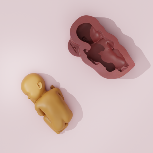 Baby Sleeping Silicone Mold 4cm