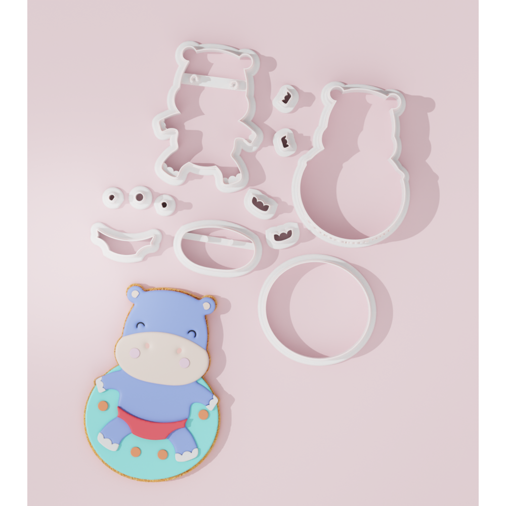 Summer Hippo Cookie Cutter