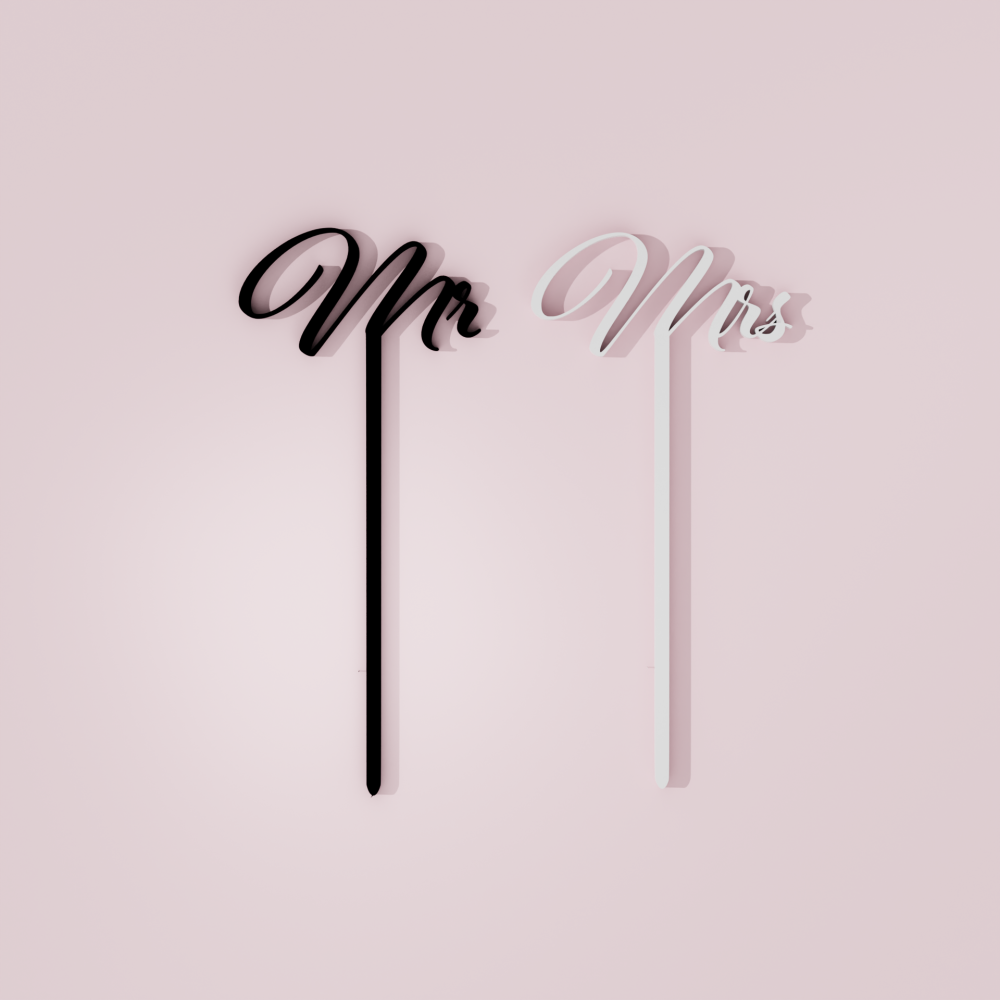 Mr and Mrs Cake Pop Acrylic Sticks Set #2