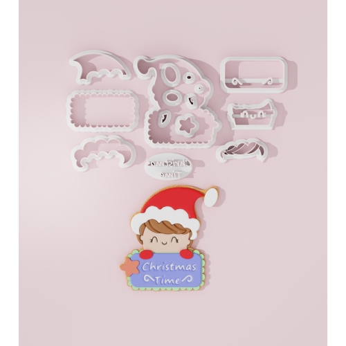 Christmas Time badge Cookie Cutter