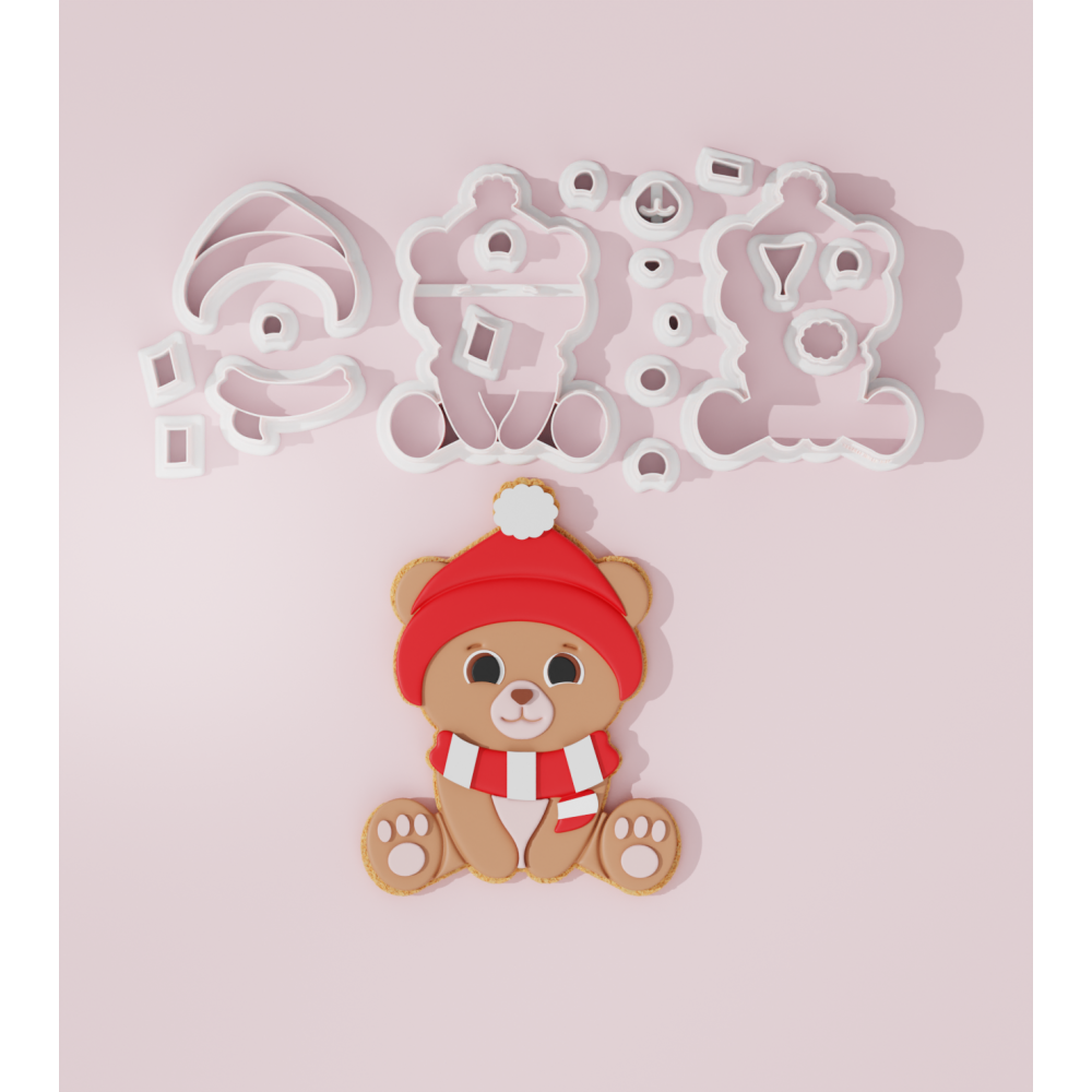 Cute Girl Santa Bear Cookie Cutter