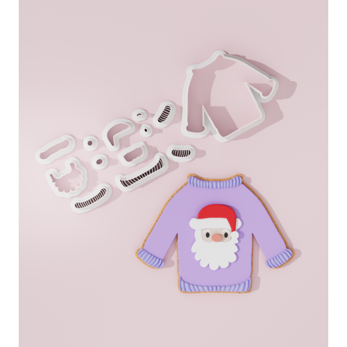 Christmas sweater with Santa Cookie Cutter