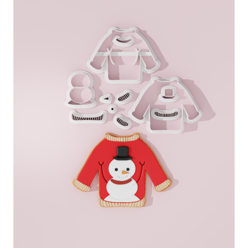 Christmas sweater with Snowman Cookie Cutter