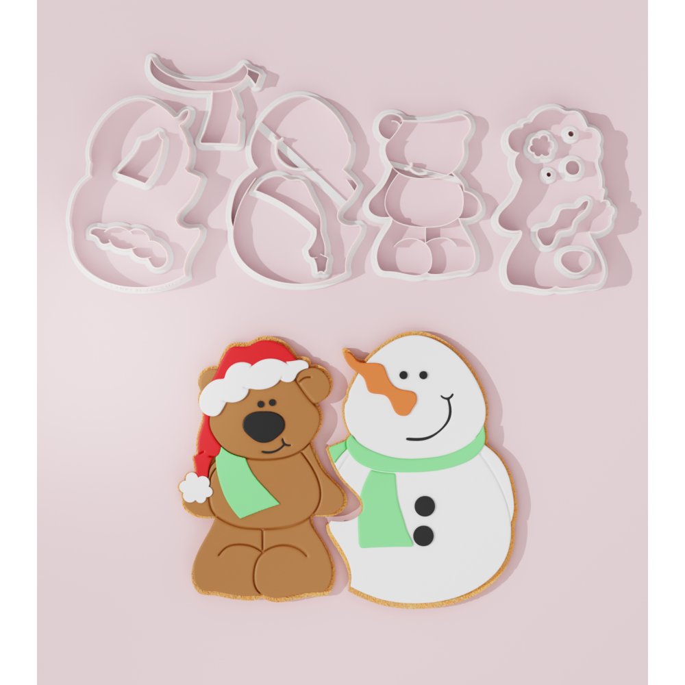 Christmas Bear and Snowman – Cookie Cutter Platter