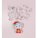 Christmas Elephant with Present Cookie Cutter