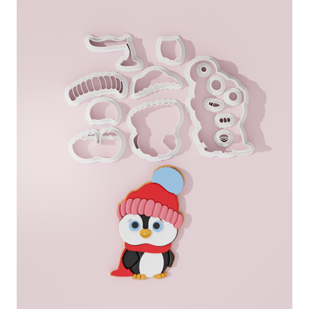 Christmas Penguin with Scarf Cookie Cutter