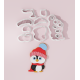 Christmas Penguin with Scarf Cookie Cutter