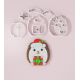 Christmas Hedgehog with Present Cookie Cutter