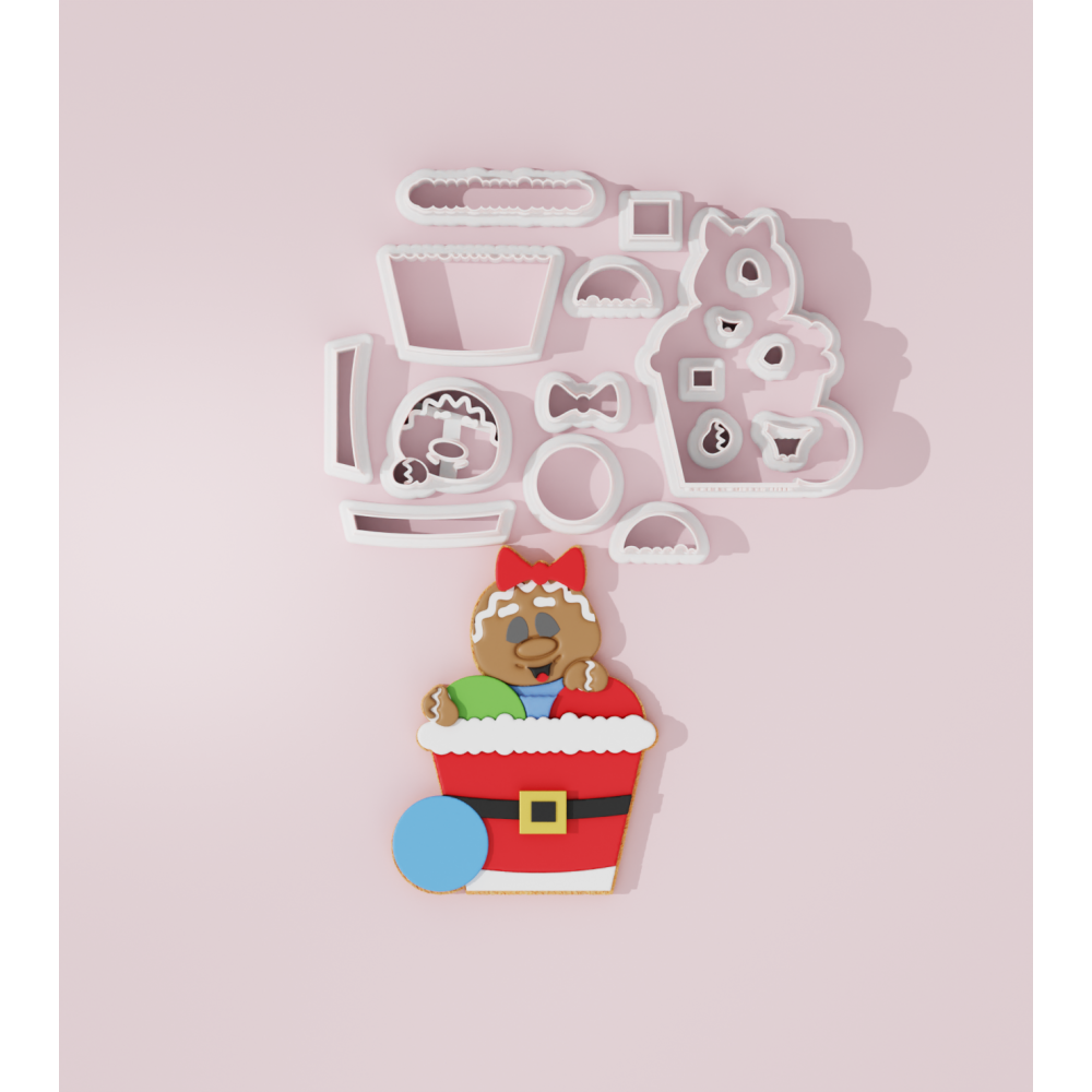 Gingerbread Girl with Ornaments Cookie Cutter