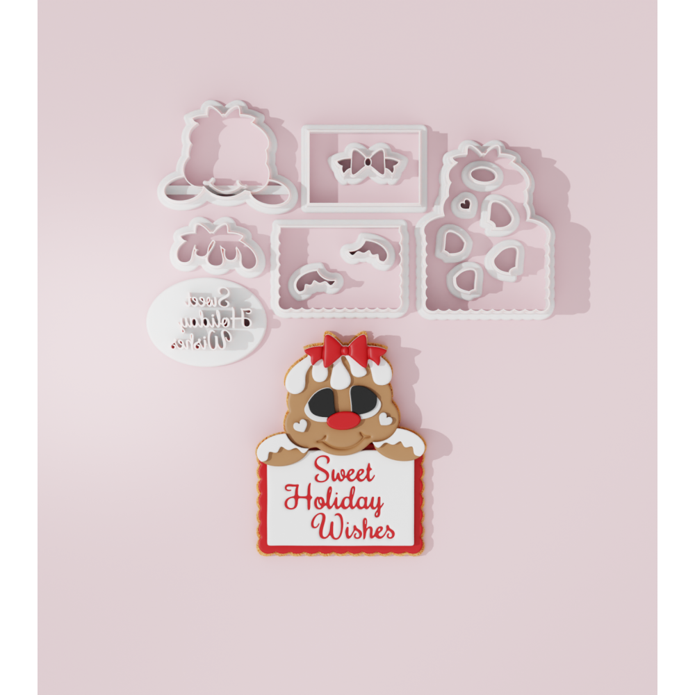 Gingerbread Holding Plaque Cookie Cutter