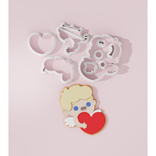 Valentine – Cupid Holidng Heart Cookie Cutter