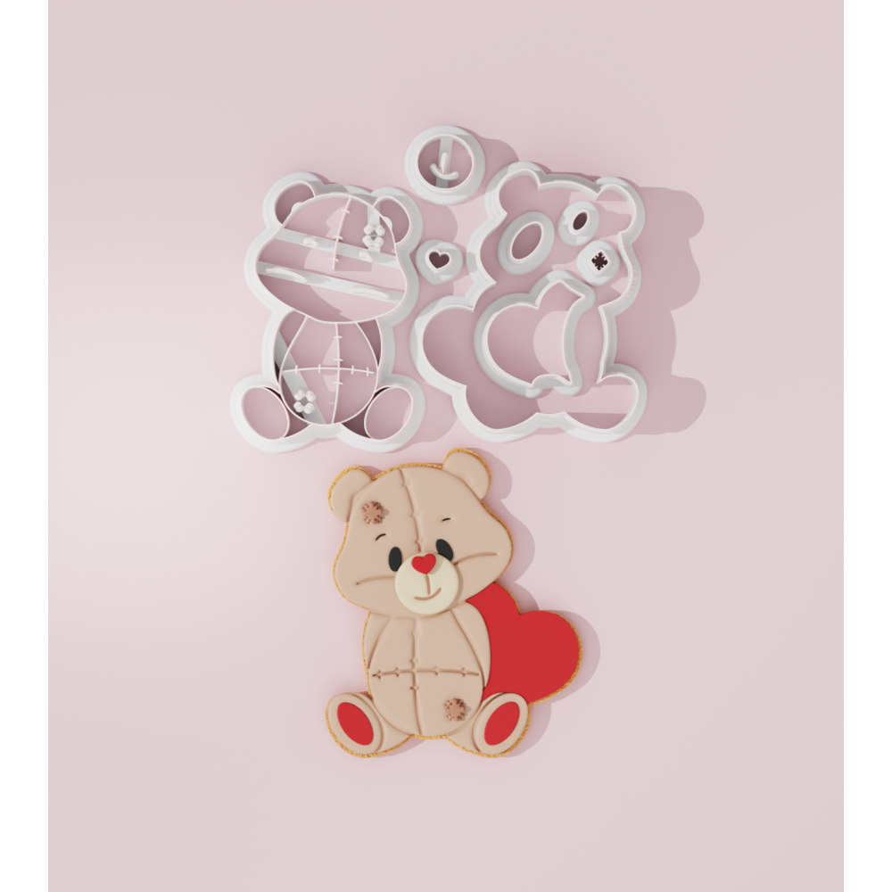 Valentine – Sweet Boy Bear with Heart Cookie Cutter