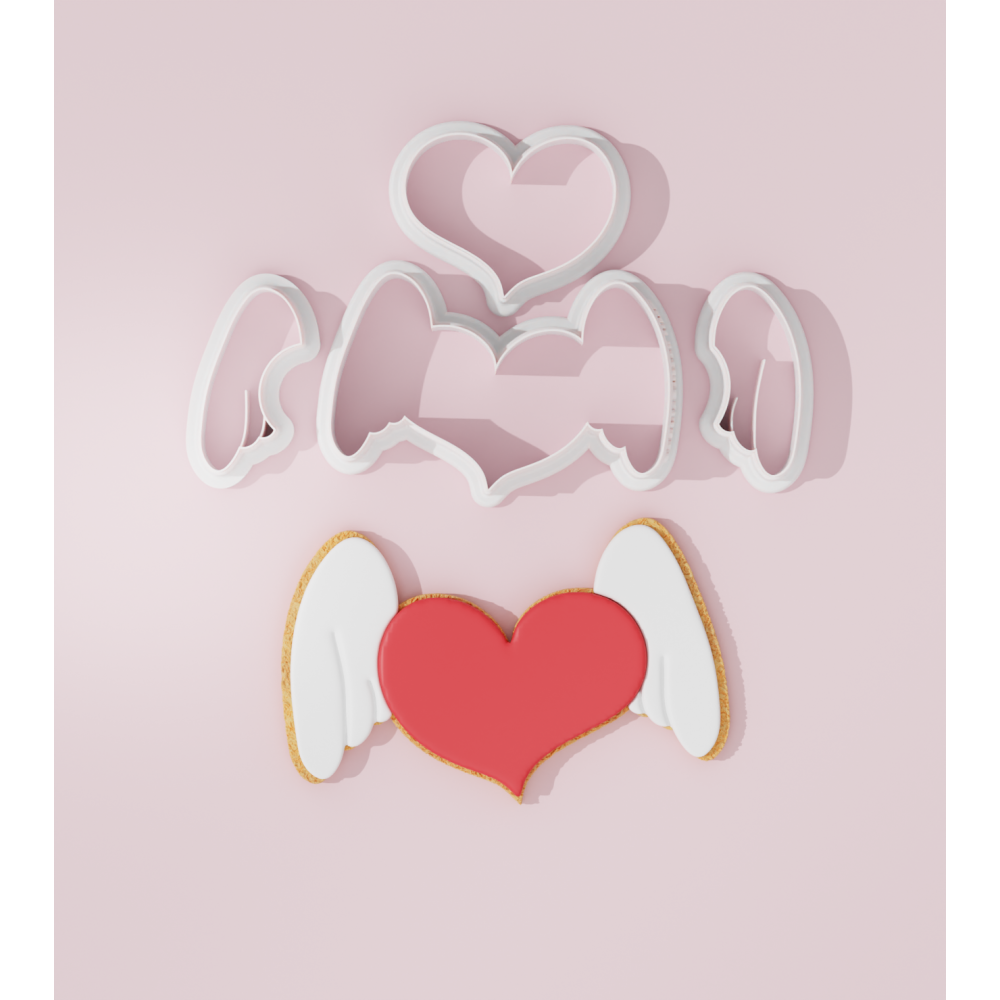 Valentine –  Heart with Wings Cookie Cutter