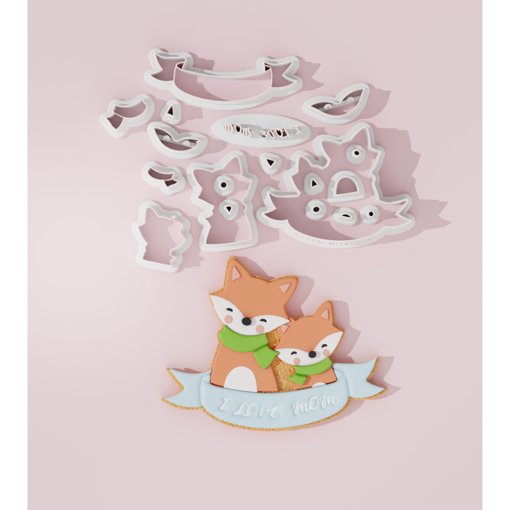 Mother’s Day – Fox Mom with Banner Cookie Cutter