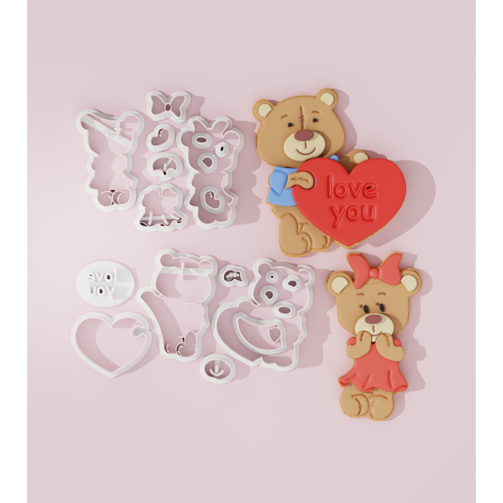 Valentine – Bear Couple Cookie Cutter Set