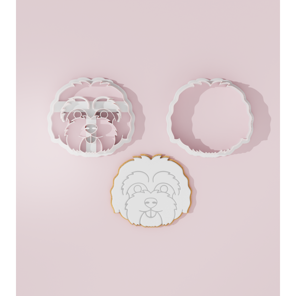 Maltipoo Dog Cookie Cutter Stamp