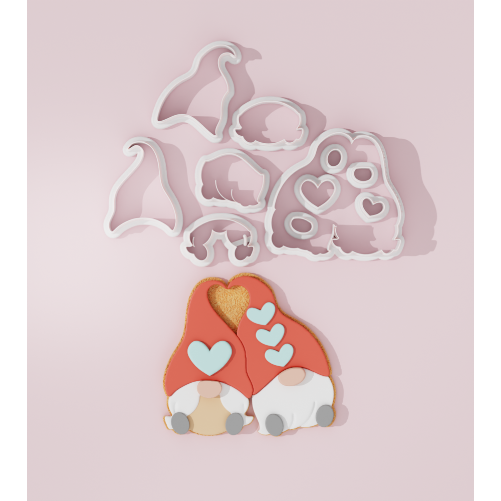 Valentine Gnome Couple Cookie Cutter