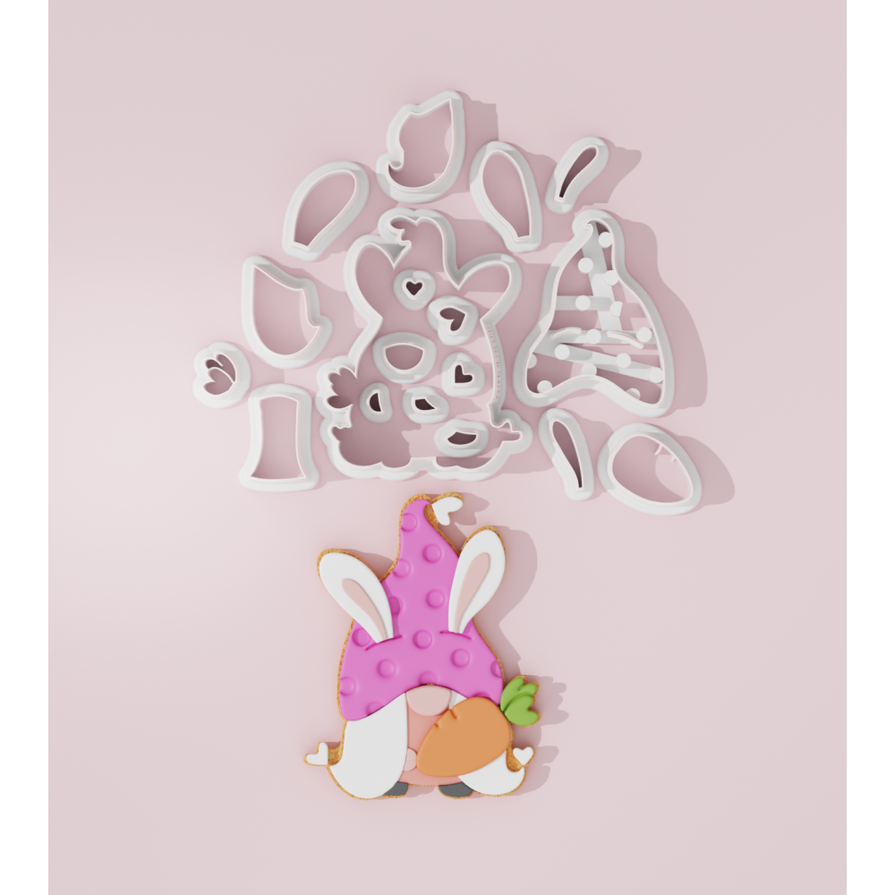 Easter Gnome Girl with Carrot Cookie Cutter