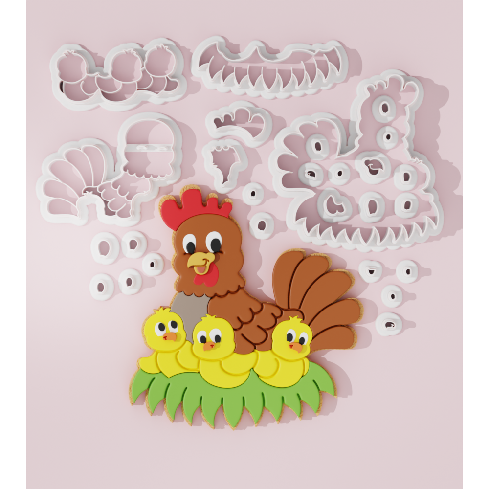 Chicken With Kids Cookie Cutter