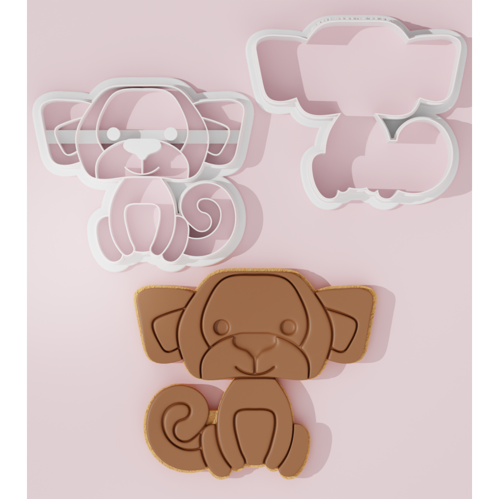 Vintage Monkey Cookie Cutter Stamp