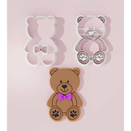 Bear With Bow Cookie Cutter