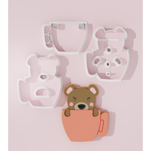 Bear Inside Cup Cookie Cutter