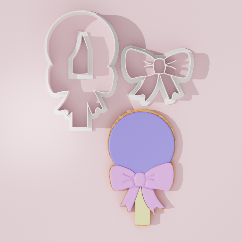 Baby Shower – Rounded Rattle with Bow Cookie Cutter