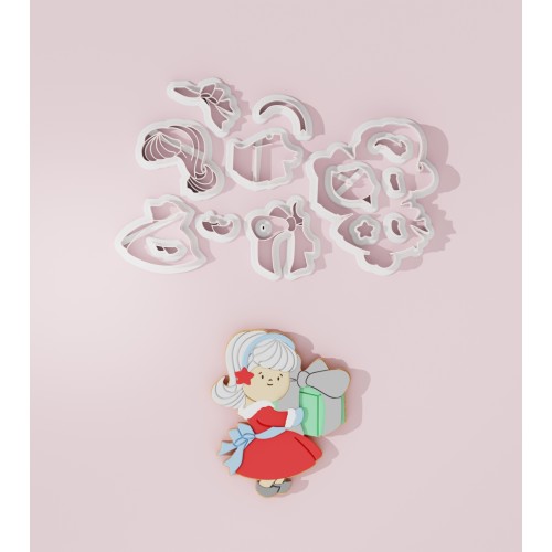 Santa Lady Cookie Cutter 108