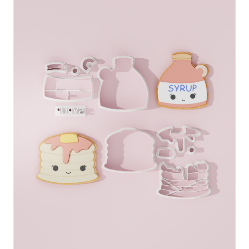Valentine – Pancake and Syrup Couple Cookie Cutter Set