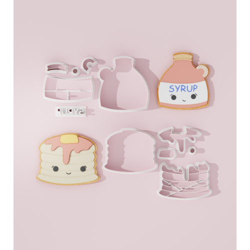 Valentine – Pancake and Syrup Couple Cookie Cutter Set