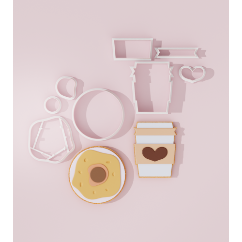 Valentine – Coffee and Donut Cookie Cutter Set