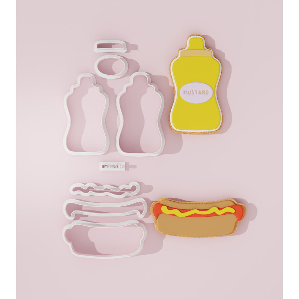 Valentine – HotDog and Mustard Cookie Cutter Set