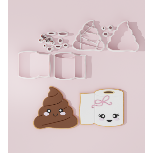 Valentine – Poop and Toilet Paper Cookie Cutter