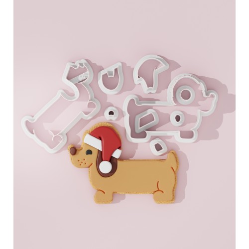 Santa Bullseye Dog Cookie Cutter - KaleidaCuts