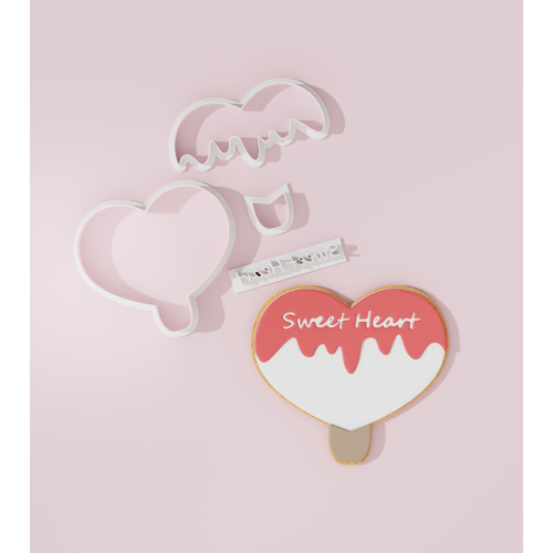 Valentine – Lollipop with Heart #2 Cookie Cutter