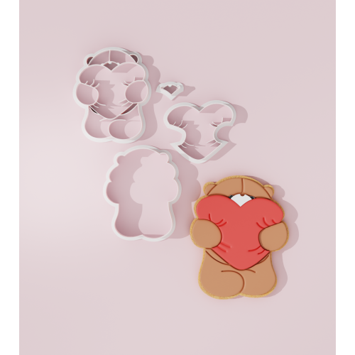 Valentine – Bear with Heart #2 Cookie Cutter