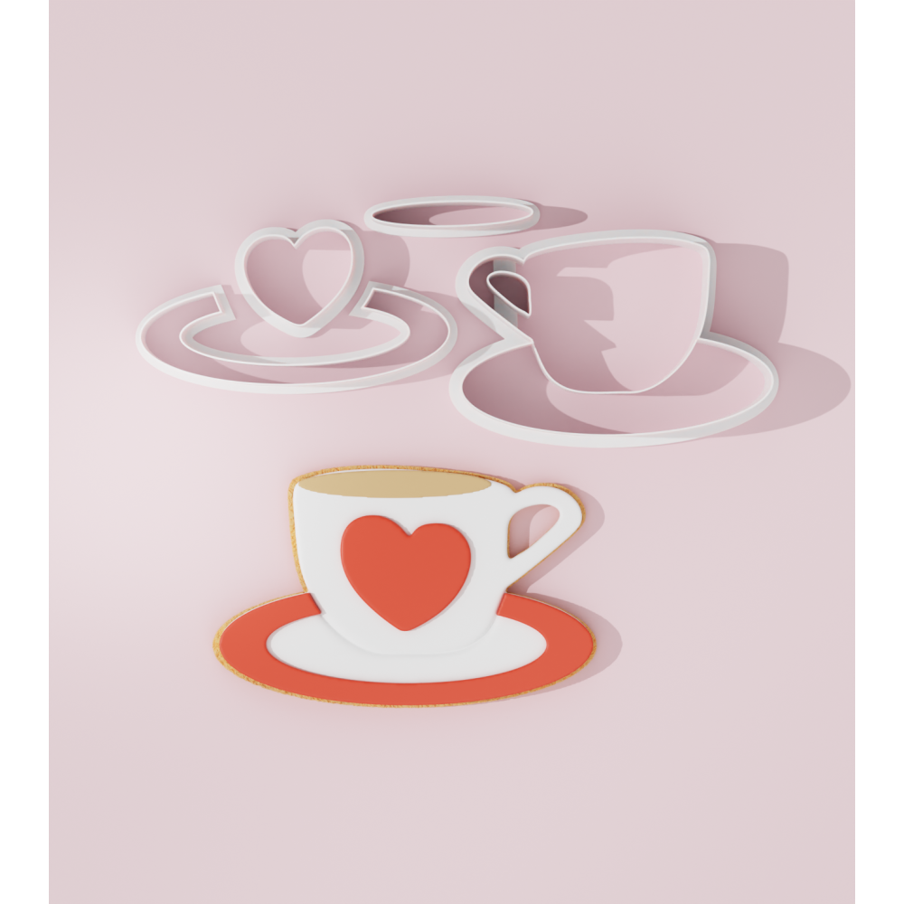 Valentine – Tea Cup with Heart #1 Cookie Cutter