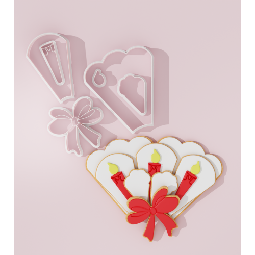 Christmas/Easter Candles Platter Cookie Cutter Set