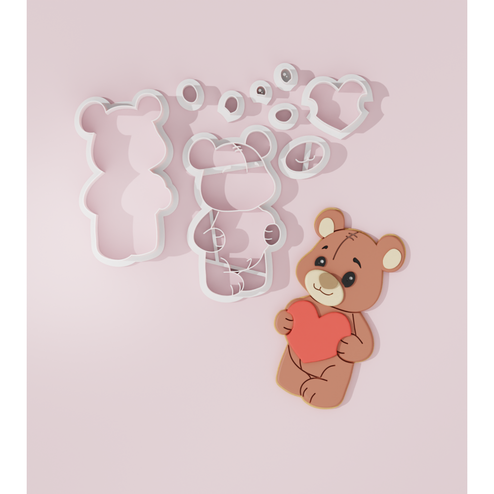 Valentine – Bear with Heart #3 Cookie Cutter