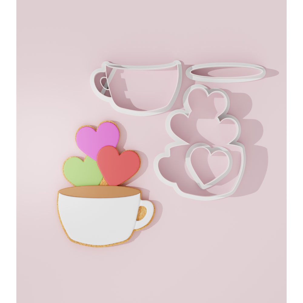 Valentine – Tea Cup with Heart #2 Cookie Cutter